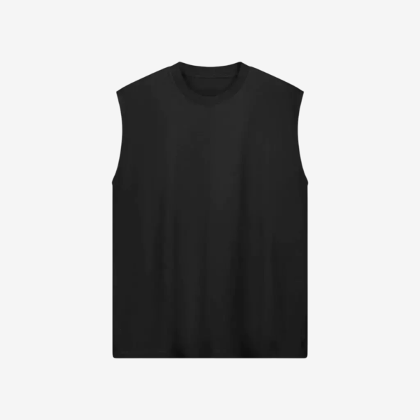 MUSCULOSA OVERSIZE NEGRA ALGODÓN PEINADO