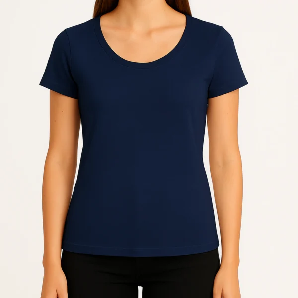 REMERA AZUL DE MUJER ALGODÓN PEINADO