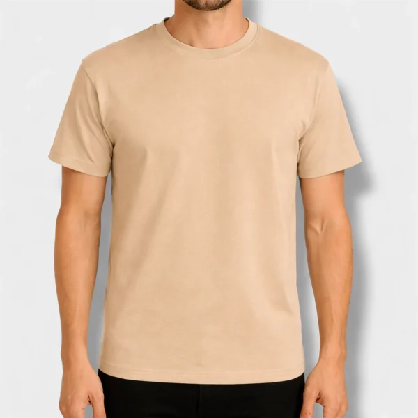 REMERA BEIGE ALGODON PEINADO 24.1