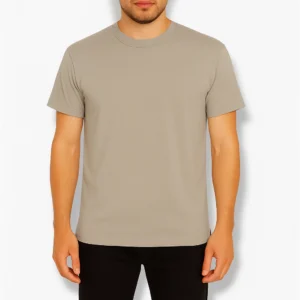 REMERA BEIGE SUAVE TIPO GRIS ALGODÓN PEINADO