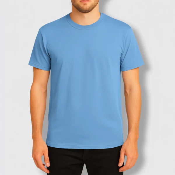 REMERA CELESTE OSCURO ALGODÓN 24.1