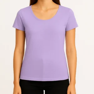 REMERA LILA DE MUJER ALGODÓN PEINADO
