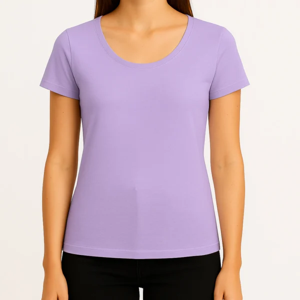 REMERA LILA DE MUJER ALGODÓN PEINADO