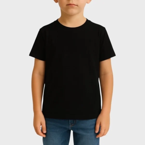 REMERA NEGRA DE NIÑO ALGODÓN PEINADO