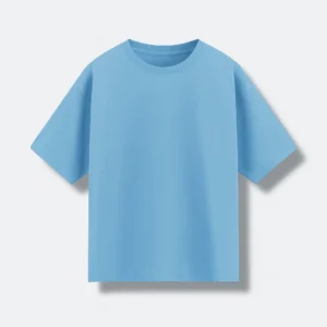 REMERA OVERSIZE CELESTE OSCURO PEINADO 24.1