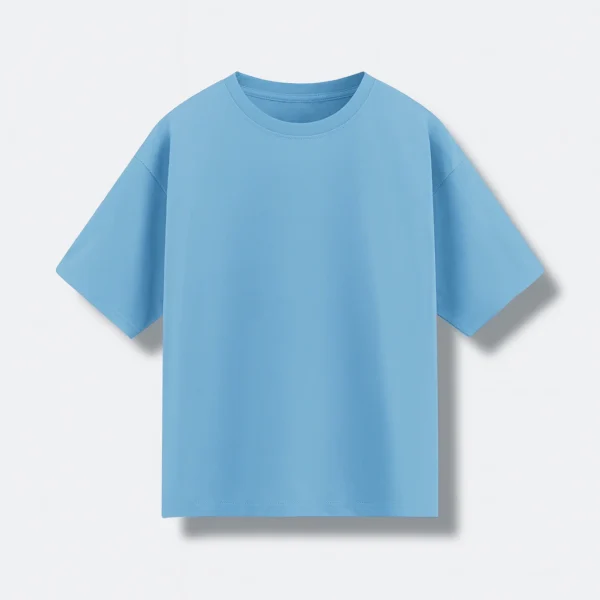 REMERA OVERSIZE CELESTE OSCURO PEINADO 24.1