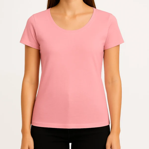 REMERA ROSA DE MUJER ALGODÓN PEINADO