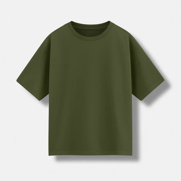 REMERA VERDE MILITAR OVERSIZE ALGODÓN PEINADO